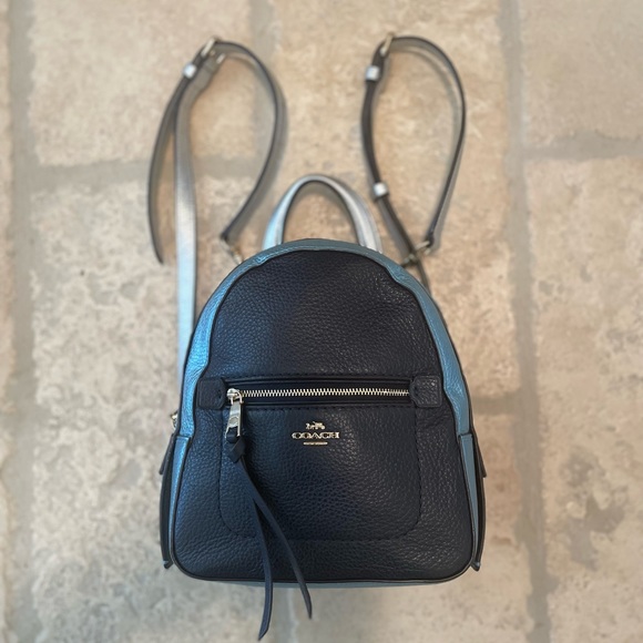 💯 Coach | Midnight/Multi Andi Mini Metallic Backpack - Picture 5 of 11